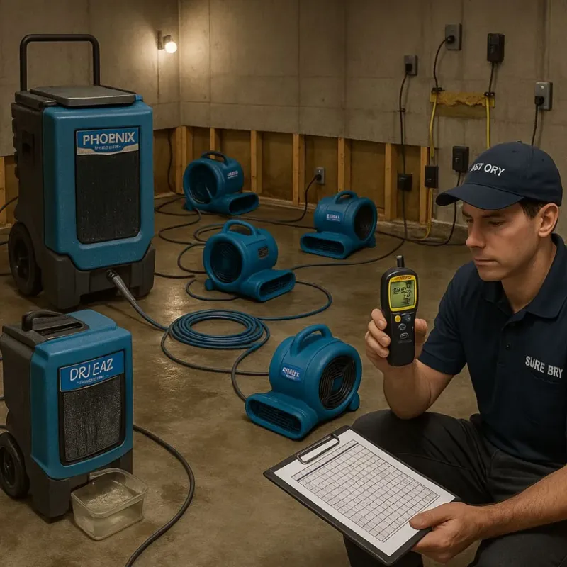 Structural Drying and Dehumidification process in Yardville, NJ